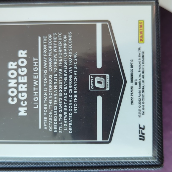 2022 Donruss Optiç Conor McGregor #75 - Picture 3 of 4